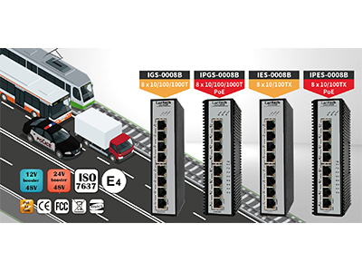 Foto Switches Ethernet no gestionados con certificado E-mark para aplicaciones a bordo de vehículos.
